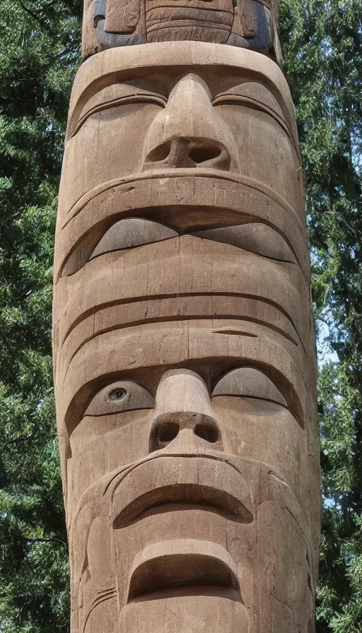 Image similar to vintage color photo of totem pole of dead celebrities, very detailed, photorealistic, high resolution, highly detailed, details, good clear quality Cinematic shot