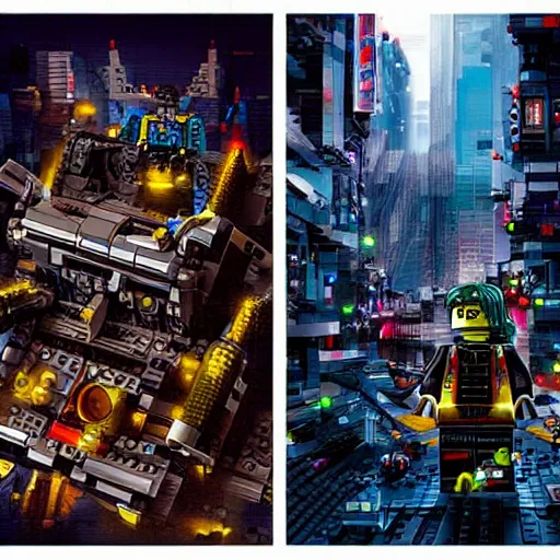 Image similar to lego art, cyberpunk, sci - fi, beautiful.