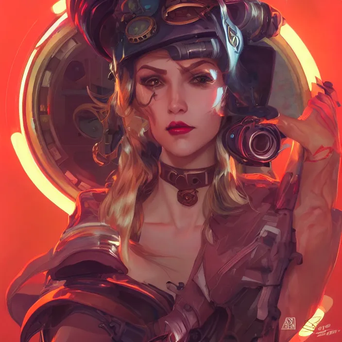 Prompt: a portrait of a space pirate, neon, retro, steampunk, smooth, sharp focus, artstation, concept art by artgerm and Mucha and sky sewa