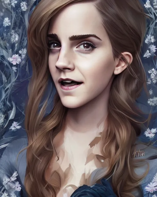 Image similar to beautiful full body Emma Watson smiling, art by Annegret Soltau, lois van baarle and loish and ross tran and rossdraws and sam yang and samdoesarts and artgerm, digital art, highly detailed, intricate, sharp focus, Trending on Artstation HQ, deviantart, unreal engine 5, 4K UHD image, 3D unreal 5, DAZ, hyperrealistic, octane render, cgsociety, Photolab, Lightroom, 4K, Dolby Vision, Photography Award, Irving Penn, Irving Penn , Irving Penn , Irving Penn