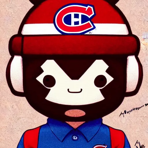 Image similar to anime Portrait of Reddit Snoo the Habs Montreal Canadiens Mascot as a very cute powerful and friendly pokemon, highly detailed anime, high evolution, 1990s, legendary, smooth, sharp focus, dynamic lighting, intricate, trending on ArtStation, illustration pokemon, art by WLOP