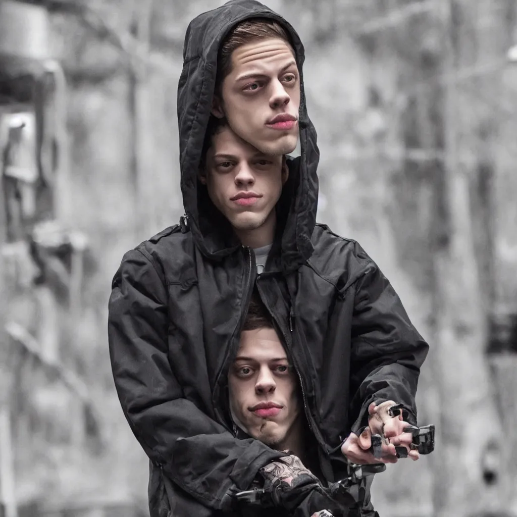 Image similar to pete davidson in an action movie