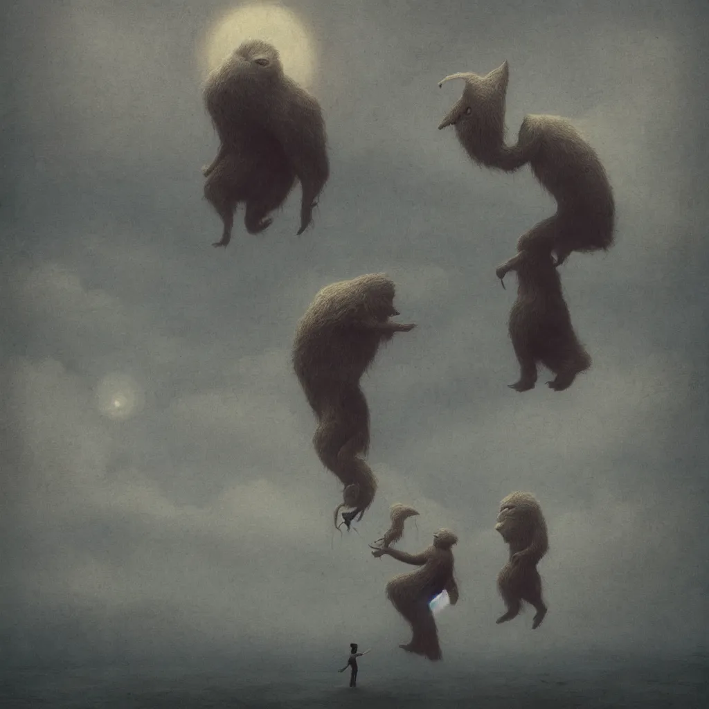 Image similar to silly unearthly being, octane render, very sharp, maurice sendak, beksinski, quint buchholz, charlie bowater, pranckevicius