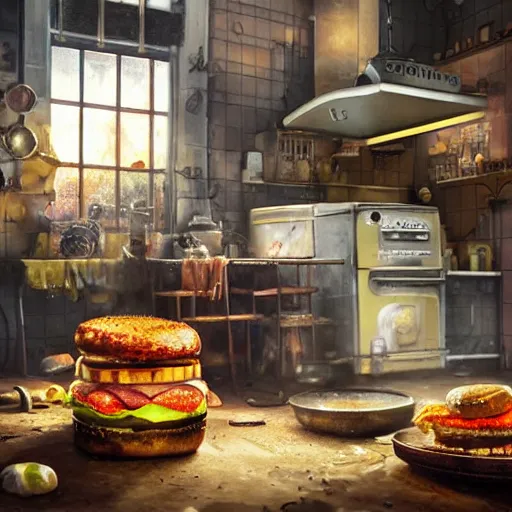 Prompt: hyperrealistic mixed media high resolution image of SpongeBob SquarePants standing next to a stove flipping burgers , stunning 3d render inspired art by István Sándorfi and Greg Rutkowski, perfect symmetry, dim volumetric lighting, 8k octane beautifully detailed render, post-processing, extremely hyper-detailed, intricate, epic composition, highly detailed attributes, highly detailed atmosphere, cinematic lighting, masterpiece, trending on artstation, very very detailed, masterpiece, stunning, flawless structure, lifelike texture, perfection,