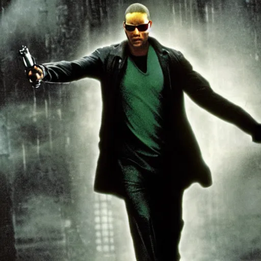 Image similar to Lawrence fishburne as neo in the matrix