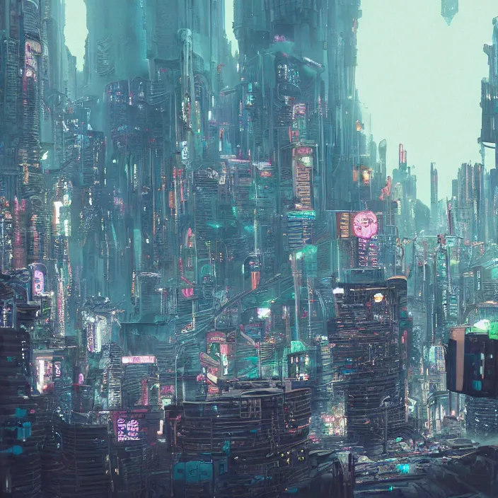 Image similar to the giant flesh golem destroying cyberpunk city underwater