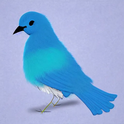 Prompt: mordekai (blue bird) blue background, furry, trending on devianart, digital art