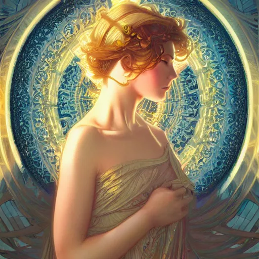 Prompt: !dream beautiful young girl vaporwave aesthetic, synthwave, intricate, elegant, highly detailed, digital painting, artstation, concept art, smooth, sharp focus, illustration, art by artgerm and greg rutkowski and alphonse mucha 800t