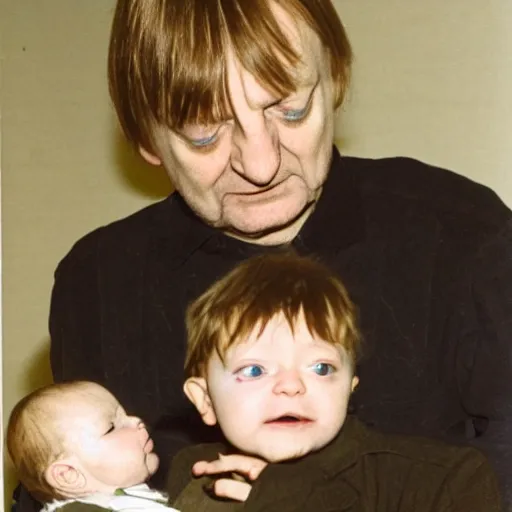 Image similar to mark e smith shaking a baby