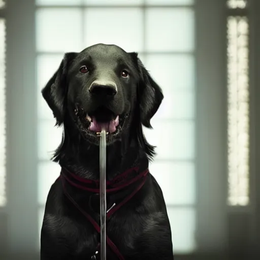 Prompt: photo of John-wick as a dog