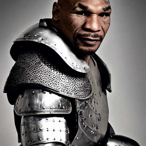 Image similar to mike tyson in knights armor