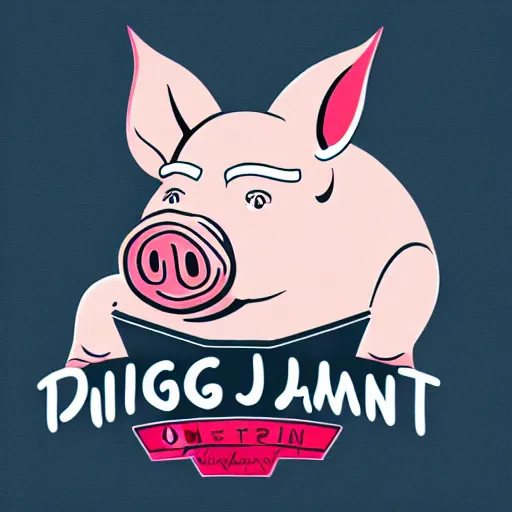Image similar to digital art logo, pig with wizard hat, by James Jean and by artgerm , ultradetailed, trending on artstation,