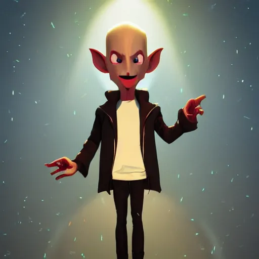 Image similar to full body shot of popstar singer nosferatu at a concert, led lights, mattepainting concept blizzard pixar maya engine on stylized background splash comics global illumination lighting artstation lois van baarle, ilya kuvshinov, rossdraws