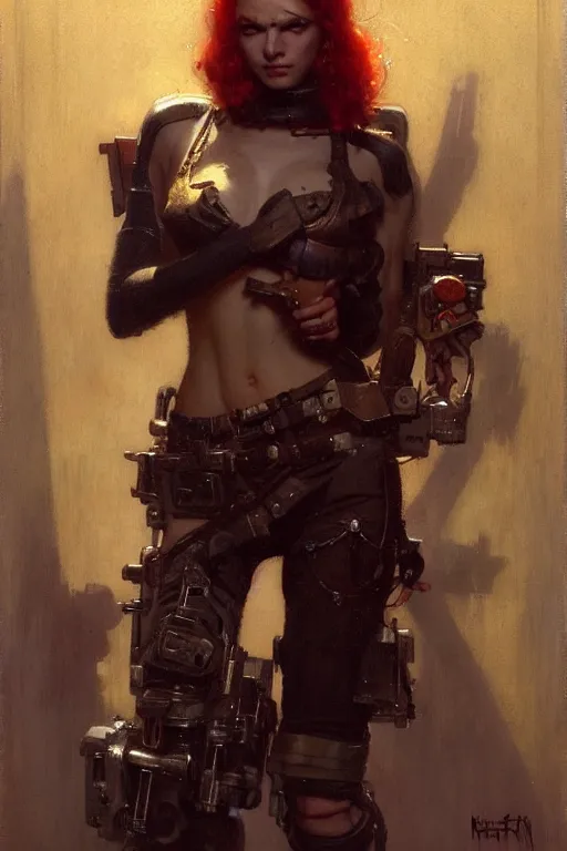 Prompt: full character portrait max mad cyberpunk, machinist tech solider girl character design, painting by gaston bussiere, katsuya terada, nc wyeth, greg rutkowski, craig mullins, vermeer, frank frazetta, tom of finland, trending on artstation, jeffery catherine jones