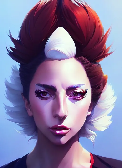 Image similar to lady gaga, portrait shinkai makoto studio ghibli studio key hideaki anno sakimichan stanley artgerm lau rossdraws james jean marc simonetti elegant highly detailed digital painting artstation pixiv