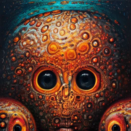 Image similar to a highly detailed portrait of a face made of scary eyeballs, oil on canvas, paul lehr, fine art, masterpiece, 8 k, 4 k, detailed line art, sharp