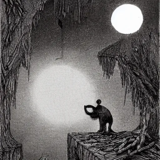 Image similar to limbo, sulfur, cavern, photorealism, 4 k, highly detailed, octane render, by maurice sendak, edward gorey, charles addams,