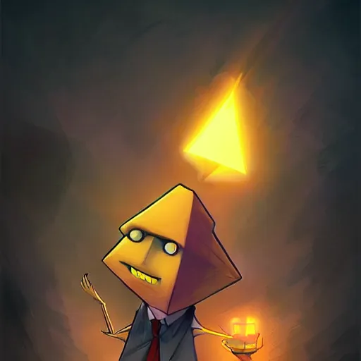 Prompt: bill cipher from gravity falls by ross tran, artgerm, marc simonetti