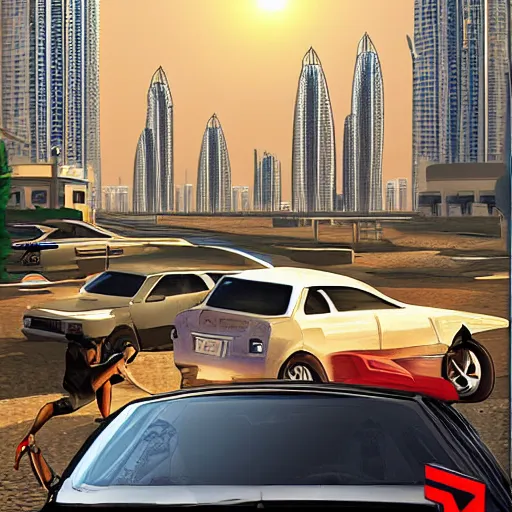 Prompt: gta : dubai by jama jura baev