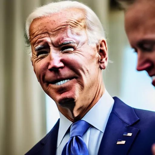 Image similar to A portrait photo of joe biden teams up with a teenage joe biden, perfect faces, 50 mm, award winning photography