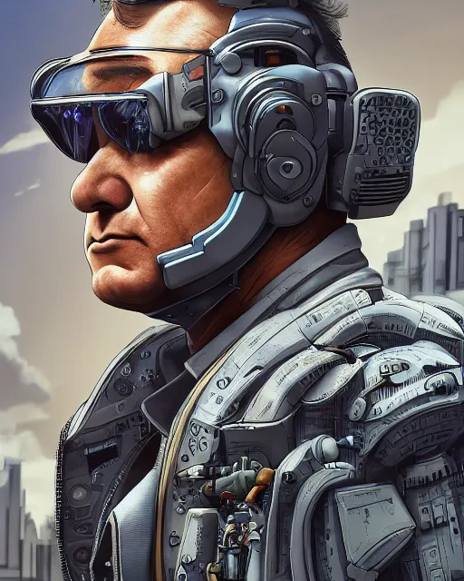 Prompt: detailed portrait of lieutenant columbo as a cyborg, advanced technology, city, sunny day, scifi, atmosphere, professional, 8 k high definition, insanely detailed, intricate