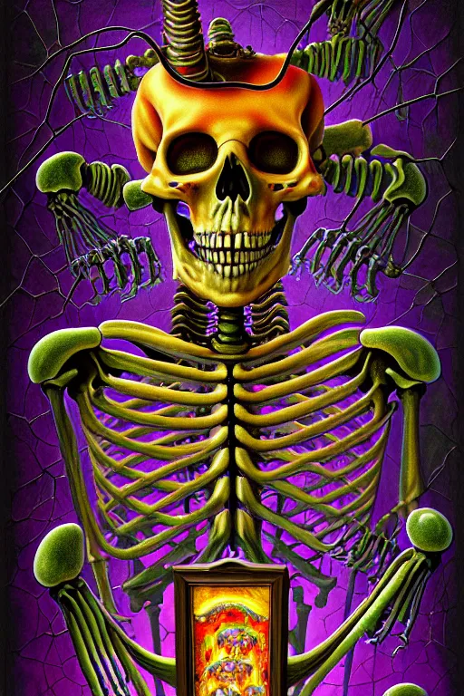 Image similar to a photorealistic painting of the transparent jelly isometric nightmare skeleton cemetery horror machine electronic chemistry by johfra bosschart, lisa frank, dark fantasy art, high detail, trending on artstation