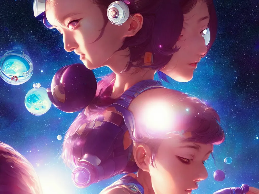 Prompt: bubbly space girl flying to the saturn with her animal compaions, occlusion shadow, specular reflection, rim light, unreal engine, artgerm, artstation, art by hiroaki samura and ilya kuvshinov and ossdraws, high quality, intricate detailed 8 k, fantasy illustration, extremely beautiful and aesthetic shape of face and body, movie poster