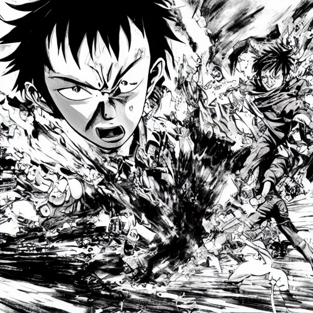 Image similar to akira and tetsuo fight