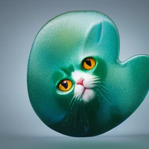 Image similar to a splash of colouful liquid in the shape of a cat