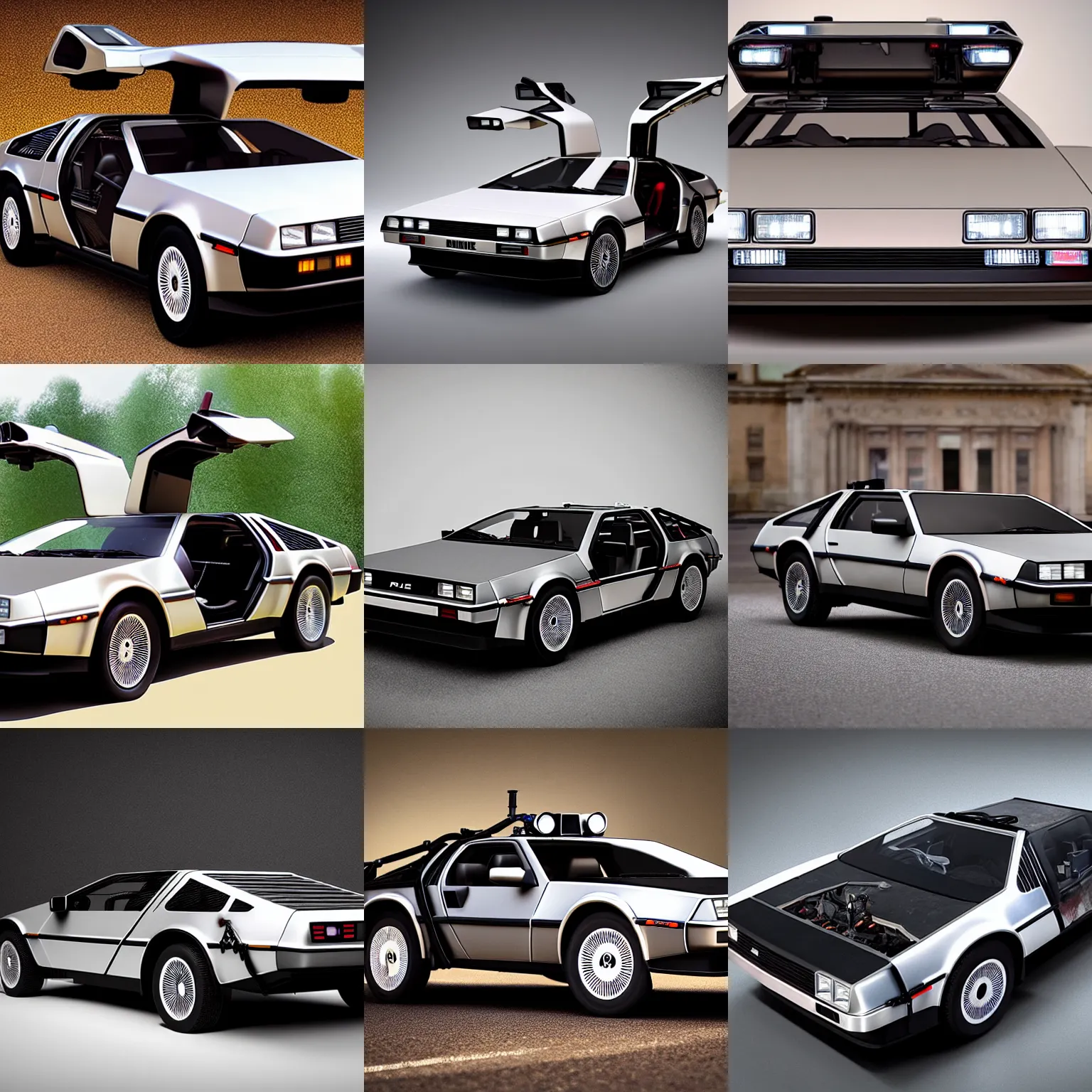 Prompt: a delorean a chassis made of flesh, hyperrealism, 8 k, scary