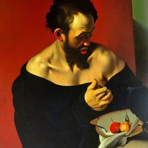 Prompt: detailed oil painting by Caravaggio of a man having a great vacation in cuba vibrant color