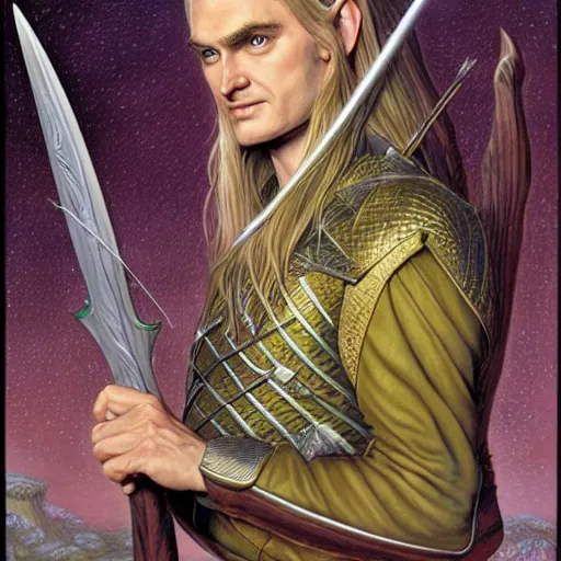 Image similar to fair elven prince Legolas by Mark Brooks, Donato Giancola, Victor Nizovtsev, Scarlett Hooft, Graafland, Chris Moore