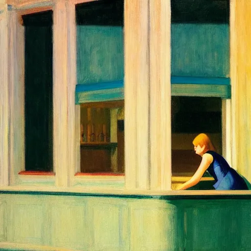 Image similar to a character by edward hopper