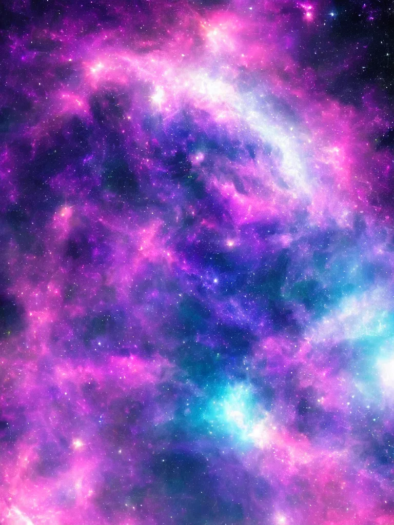 Image similar to celestial epic purple blue and pink colored deepspace image of a sparkling cosmic universe, celestial features, nasa photos, artstation