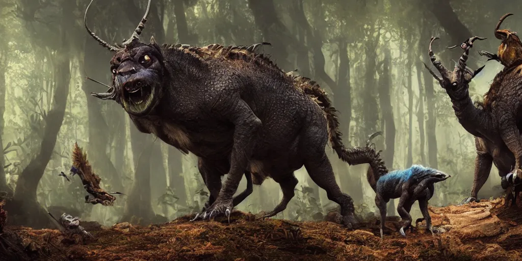 Image similar to a creature fauna animal, lowbrow, 8 k, matte painting, fantasy, avatar movie