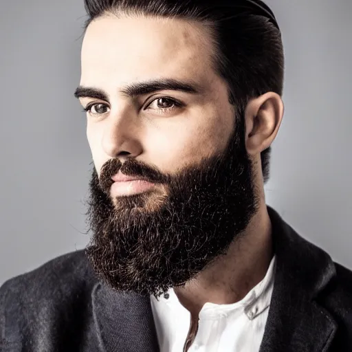 Image similar to Camilo Gc , perfect face proportions, groomed beard , handsome, anthropologist, 8k, cinematic, reality,