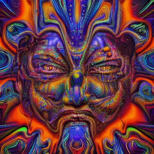 Prompt: psychedelic deepdream incredible illusionary art of cloud deities in the Primordial deserts of the Galaxy by Dzo Olivier hyperrealism horror art 8k