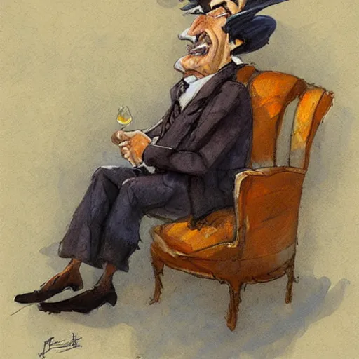 Image similar to the drunk french baron by peter de seve