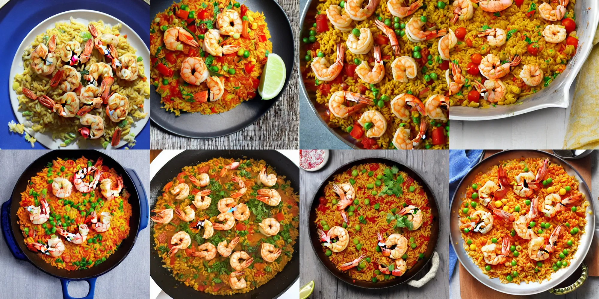 Prompt: shrimp paella