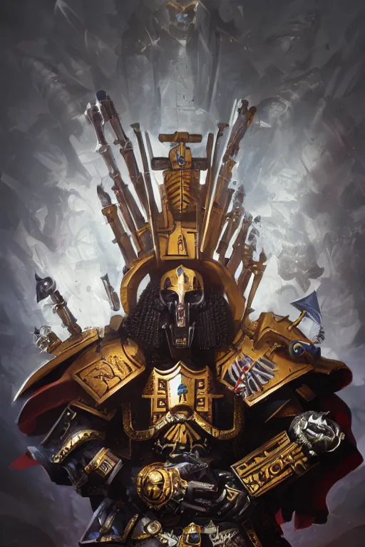 Image similar to queen portrait heros warhammer 4 0 k horus heresy fanart - the primarchs emperor by johannes helgeson animated with vfx concept artist & illustrator global illumination ray tracing hdr fanart arstation zbrush central hardmesh 8 k octane renderer comics stylized