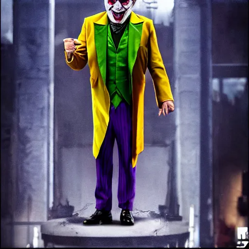 Image similar to the joker movie scene boris johnson as the joker, super villain, dc comics, marvel, photorealistic, villain, 8 k