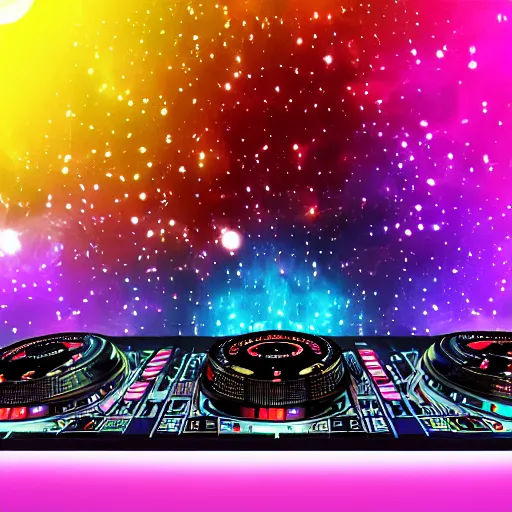 Image similar to the universe on the dj decks