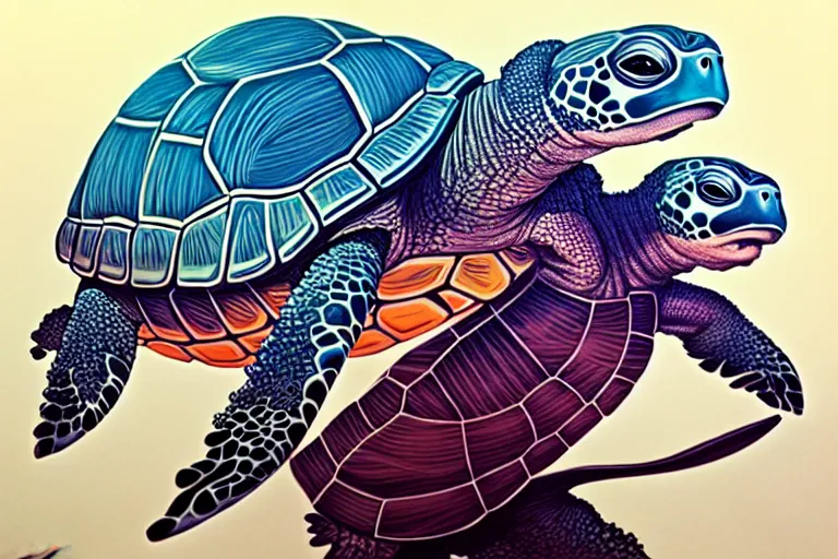 Prompt: turtle turtle, tristan eaton, victo ngai, artgerm, rhads, ross draws