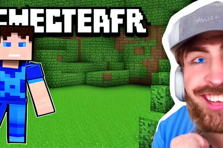 Prompt: 2 4 hours minecraft survival on 1 heart youtube thumbnail mrbeast