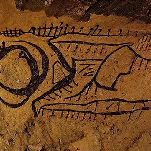 Image similar to “amogus cave drawing found by archaeologists, award winning”