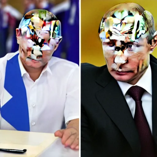 Image similar to putin teams up with a mysterious teenage putin