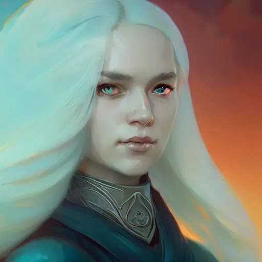 Image similar to a beautiful portrait of daenarys targaryen, concept art by pete mohrbacher and guweiz and ilya kuvshinov, digital art, highly detailed, intricate, sharp focus, trending on artstation hq, deviantart, unreal engine 5, 4 k uhd image