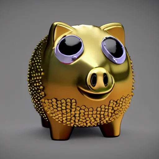 Image similar to a piggy bank made out of gems, unreal engine, path tracing
