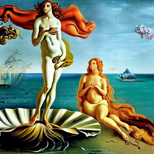 Prompt: The birth of Venus, painted by Salvador Dali