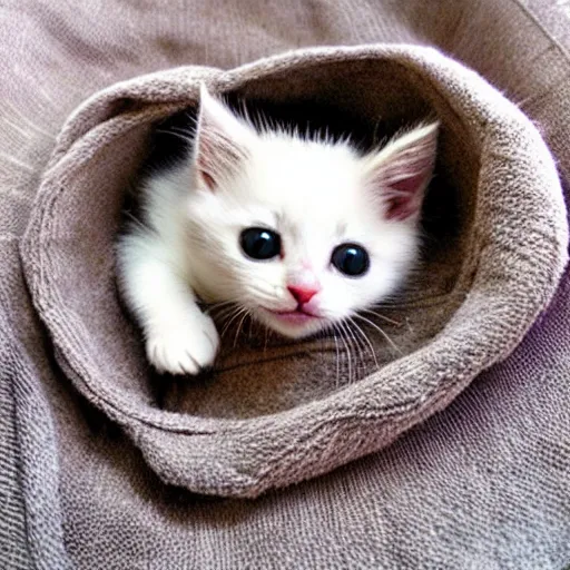 Image similar to kitten burrito very cute